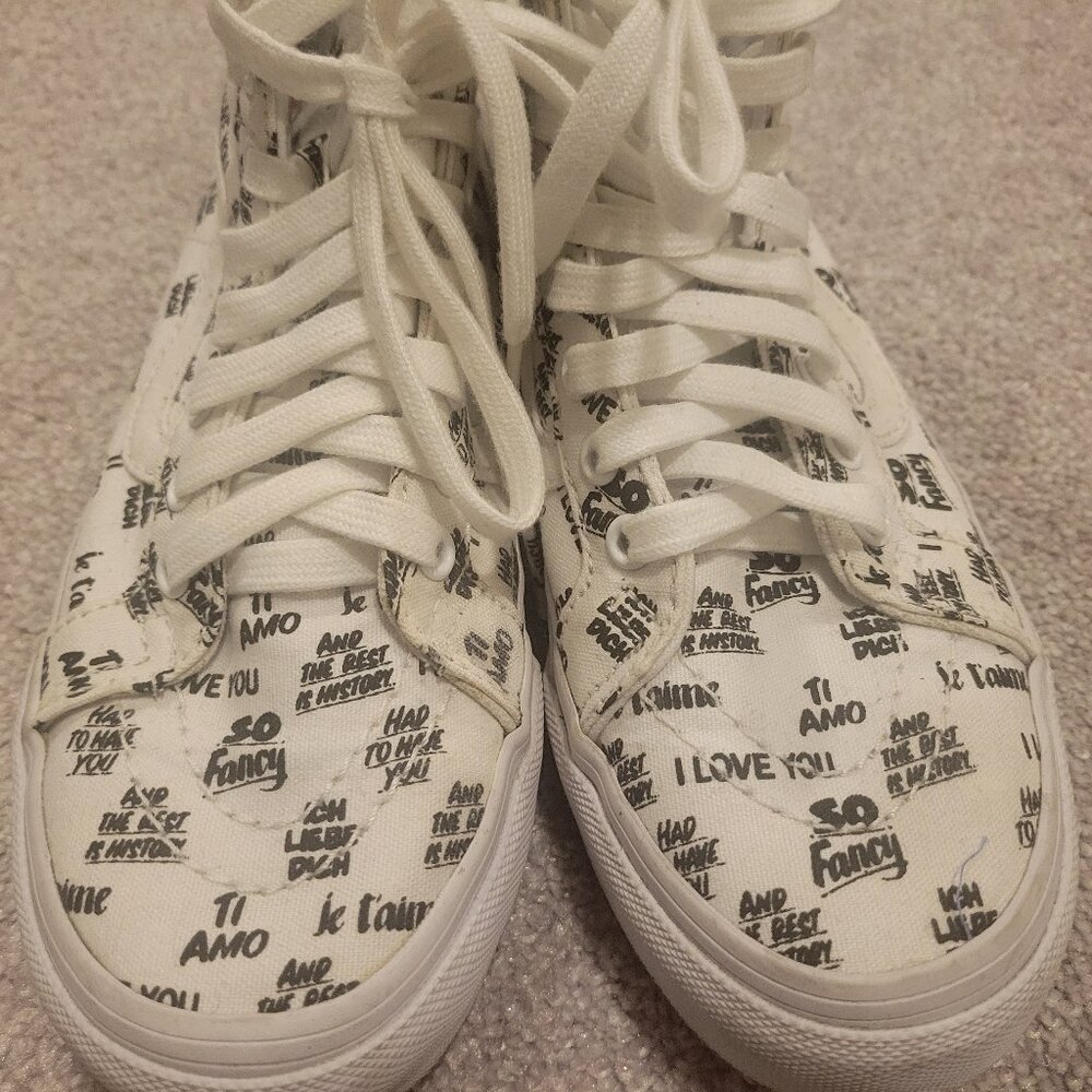 Vans I Love You Zippered High Top Sneakers Sz 5.5 Women